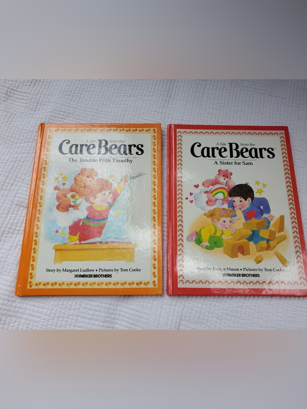 Vintage Care Bears Story Book Set - Orange and Red Covers